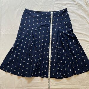 Ralph Lauren Navy Blue Square Pattern Skirt